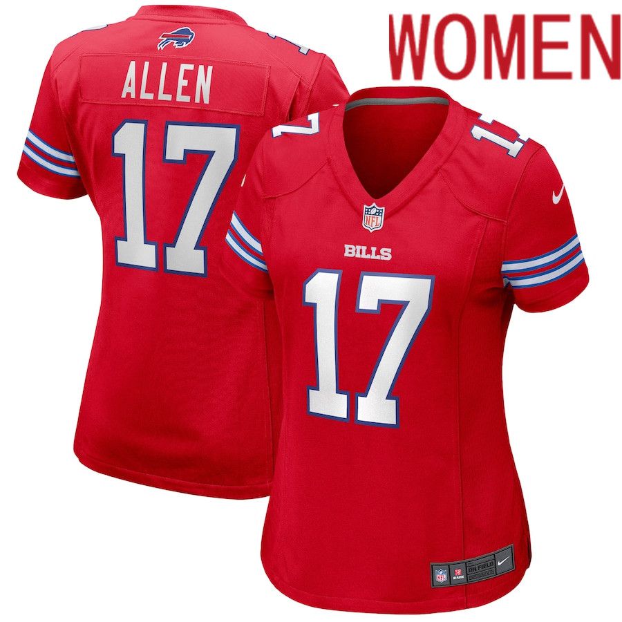 Women Buffalo Bills 17 Josh Allen Nike Red Alternate Game Player NFL Jersey